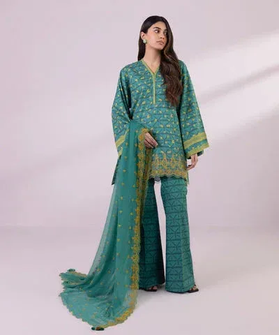Sapphire Eid Collection Green Chiffon – view 1 – Poshaq