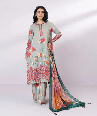 Sapphire Eid Collection Green Cambric – view 1 – Poshaq
