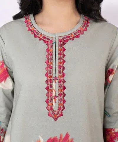 Sapphire Eid Collection Green Cambric – view 3 – Poshaq