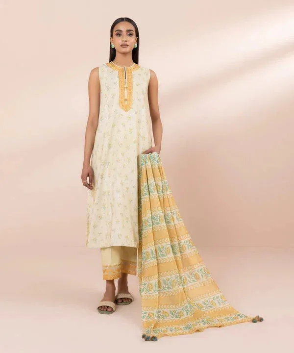 Sapphire Eid Collection Off White Cambric – view 1 – Poshaq