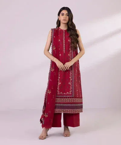 Sapphire Eid Collection Red Chiffon – view 1 – Poshaq
