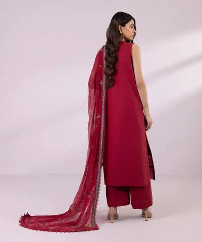 Sapphire Eid Collection Red Chiffon – view 2 – Poshaq