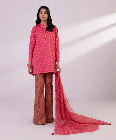 Sapphire Eid Collection Pink Chiffon – view 1 – Poshaq