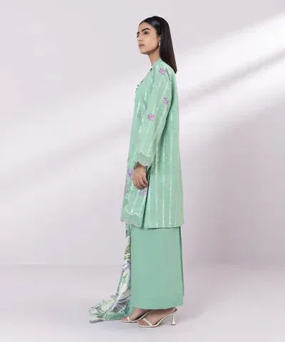Sapphire Eid Collection Sea Green Jacquard – view 4 – Poshaq