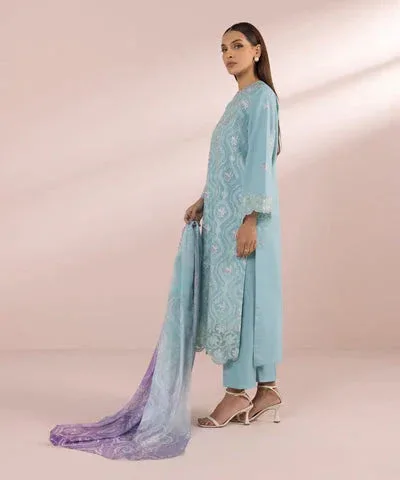 Sapphire Eid Collection Blue Cambric – view 4 – Poshaq