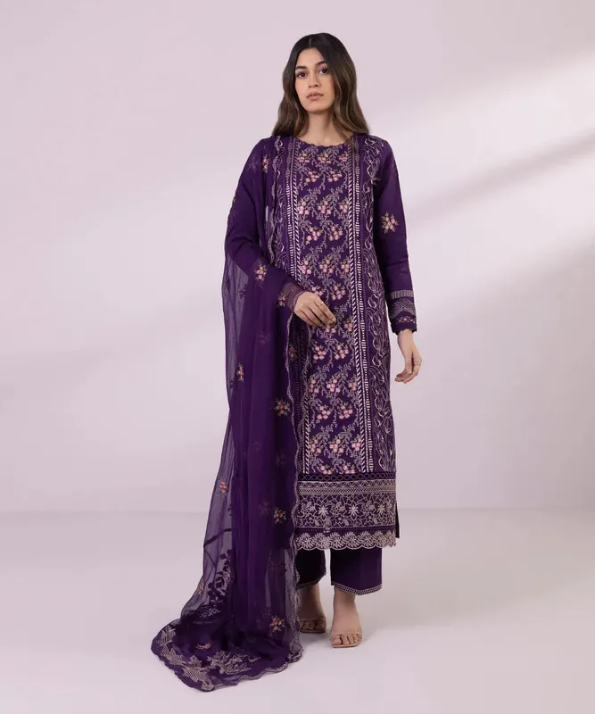 Sapphire Eid Collection Purple Jacquard – view 1 – Poshaq