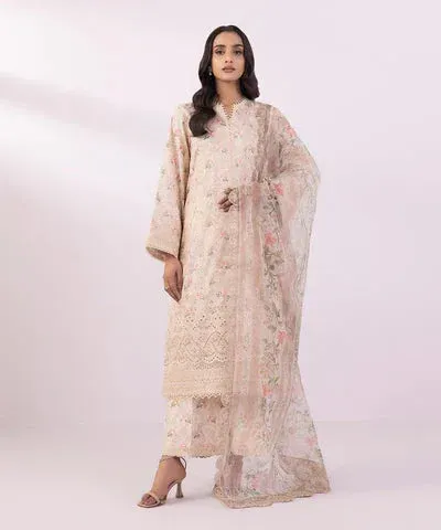 Sapphire Eid Collection Off White Organza – view 1 – Poshaq
