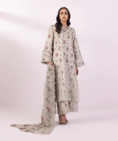 Sapphire Eid Collection Off White Chiffon – view 1 – Poshaq