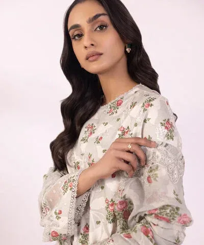Sapphire Eid Collection Off White Chiffon – view 3 – Poshaq
