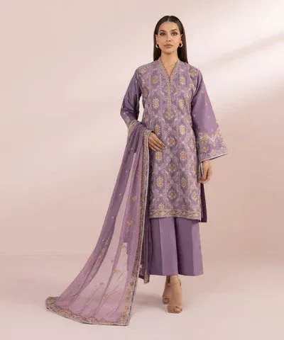 Sapphire Eid Collection Purple Chiffon – view 1 – Poshaq