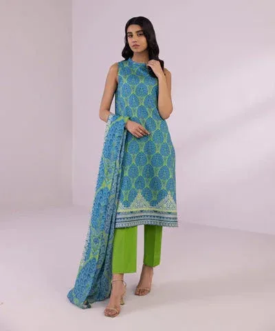 Sapphire Eid Collection Green Cambric – view 1 – Poshaq