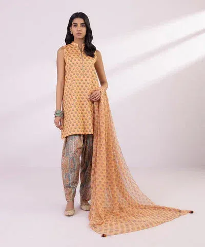 Sapphire Eid Collection Orange Chiffon – view 1 – Poshaq