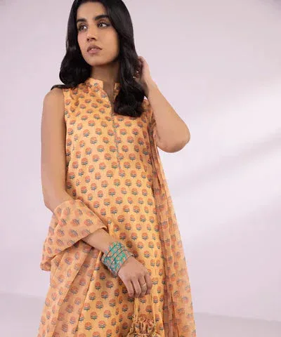 Sapphire Eid Collection Orange Chiffon – view 3 – Poshaq