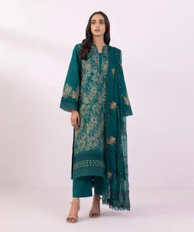 Sapphire Eid Collection Teal Chiffon – view 1 – Poshaq