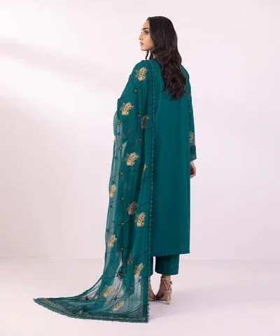Sapphire Eid Collection Teal Chiffon – view 2 – Poshaq