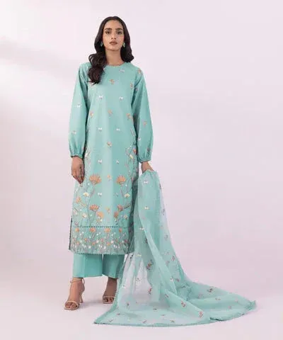 Sapphire Eid Collection Sky Blue Organza – view 1 – Poshaq