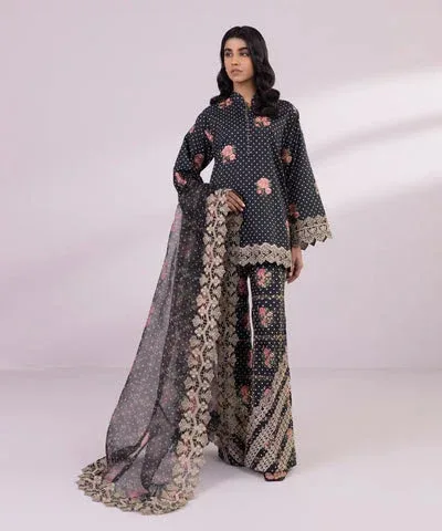 Sapphire Eid Collection Black Organza – view 1 – Poshaq