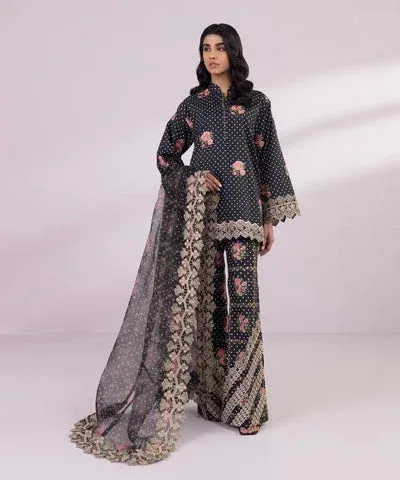 Sapphire Eid Collection Black Organza – view 1 – Poshaq