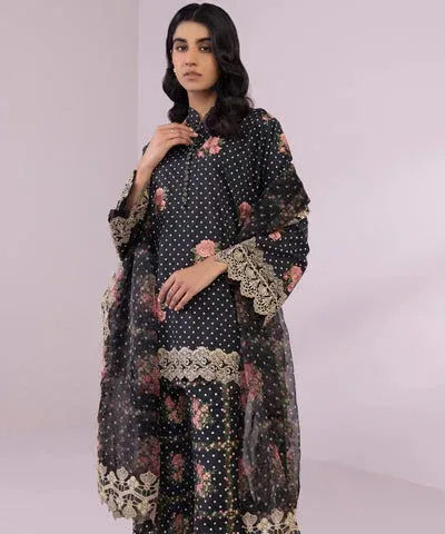 Sapphire Eid Collection Black Organza – view 3 – Poshaq