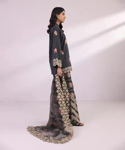 Sapphire Eid Collection Black Organza – view 4 – Poshaq