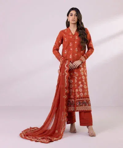 Sapphire Eid Collection Orange Jacquard – view 1 – Poshaq