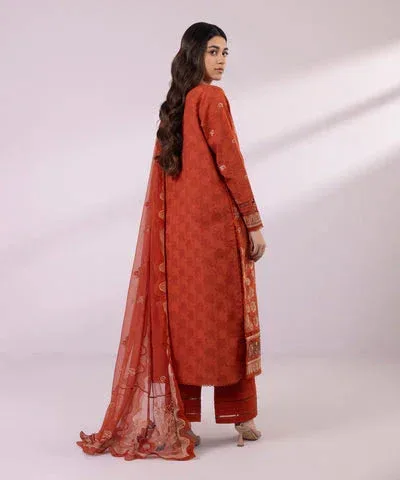 Sapphire Eid Collection Orange Jacquard – view 2 – Poshaq