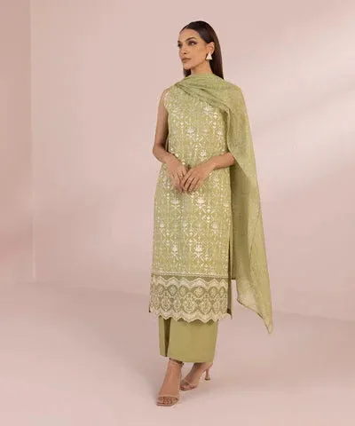 Sapphire Eid Collection Green Cambric – view 3 – Poshaq