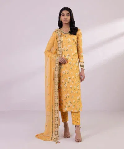 Sapphire Eid Collection Yellow Chiffon – view 1 – Poshaq