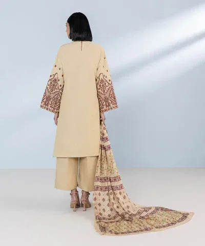 Sapphire Eid Collection Beige Cambric – view 2 – Poshaq