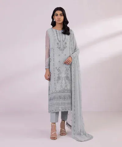 Sapphire Eid Collection Grey Raw Silk – view 1 – Poshaq