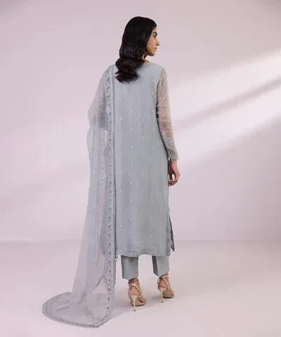 Sapphire Eid Collection Grey Raw Silk – view 2 – Poshaq