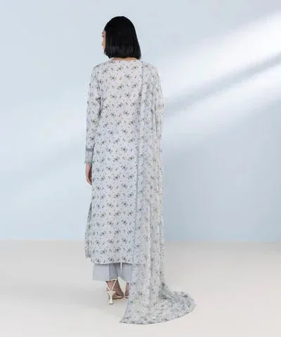 Sapphire Eid Collection Blue Chiffon – view 2 – Poshaq