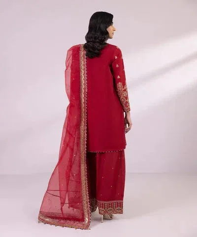 Sapphire Eid Collection Red Raw Silk – view 2 – Poshaq