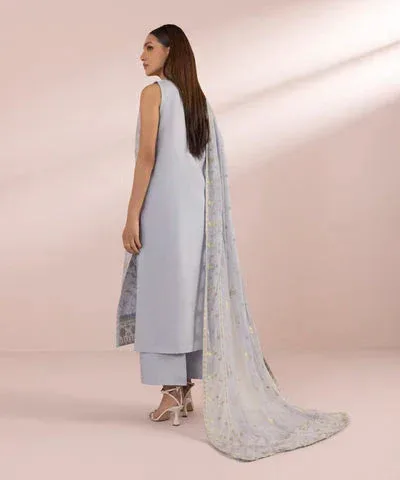 Sapphire Eid Collection Blue Chiffon – view 2 – Poshaq