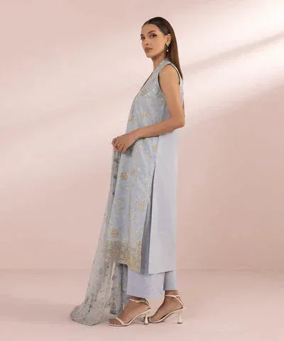 Sapphire Eid Collection Blue Chiffon – view 4 – Poshaq