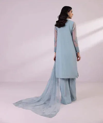 Sapphire Eid Collection Grey Raw Silk – view 2 – Poshaq
