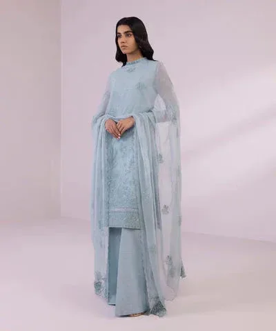 Sapphire Eid Collection Grey Raw Silk – view 3 – Poshaq
