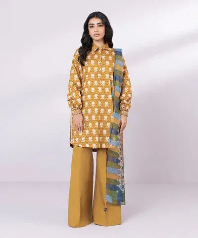 Sapphire Eid Collection Mustard Cambric – view 1 – Poshaq