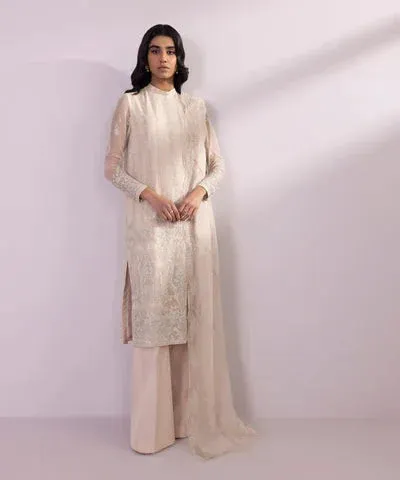 Sapphire Eid Collection Beige Raw Silk – view 1 – Poshaq