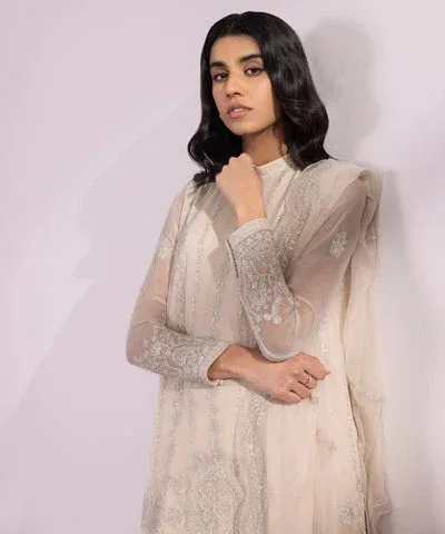 Sapphire Eid Collection Beige Raw Silk – view 3 – Poshaq