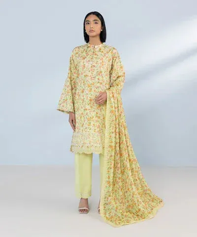 Sapphire Eid Collection Yellow Cambric – view 1 – Poshaq