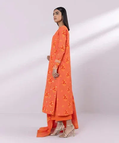 Sapphire Eid Collection Orange Jacquard – view 4 – Poshaq
