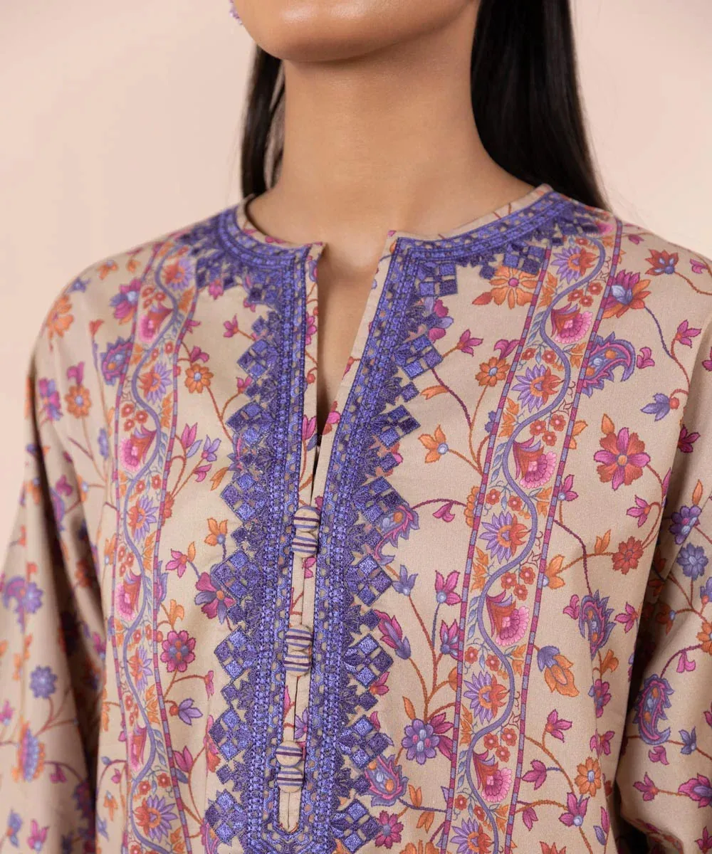 Sapphire Eid Collection Beige Cambric – view 3 – Poshaq