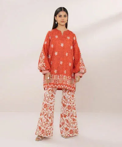 Sapphire Eid Collection Orange Cambric – view 1 – Poshaq