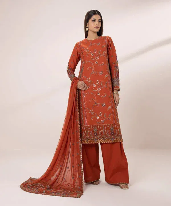 Sapphire Eid Collection Rust Chiffon – view 1 – Poshaq