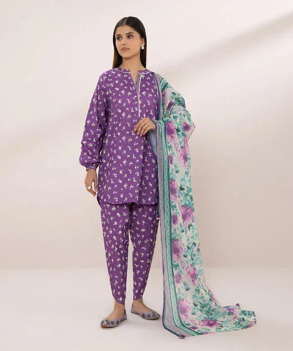 Sapphire Eid Collection Purple Cambric – view 1 – Poshaq