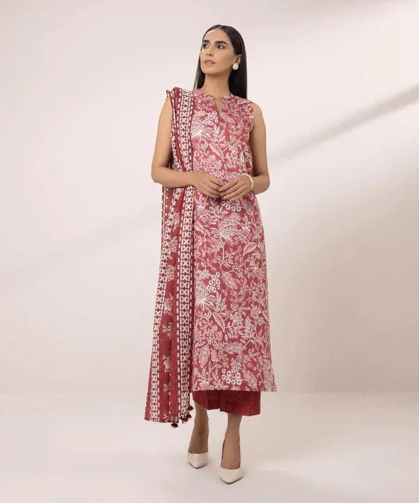 Sapphire Eid Collection Maroon Cambric – view 1 – Poshaq