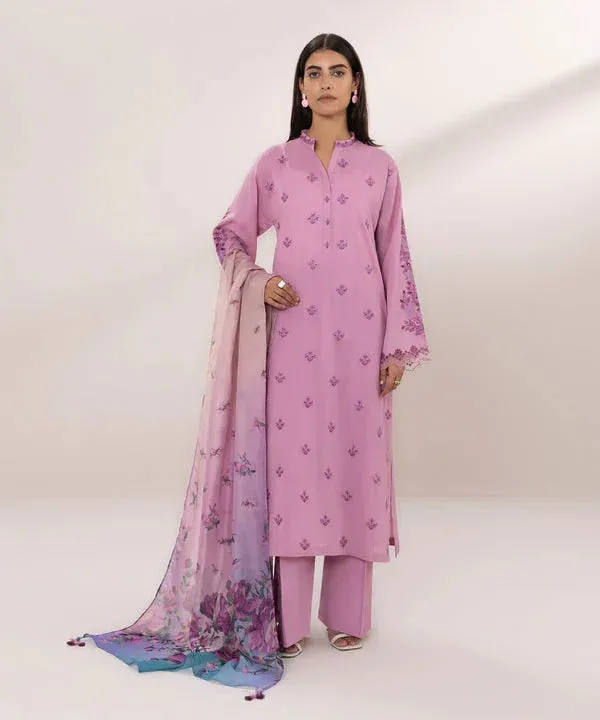 Sapphire Eid Collection Tea Pink Cambric – view 1 – Poshaq