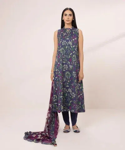 Sapphire Eid Collection Navy Blue Chiffon – view 1 – Poshaq