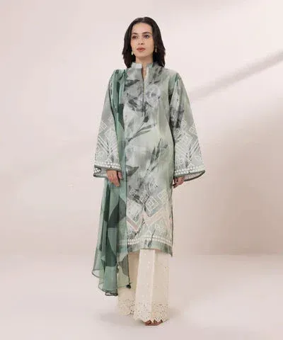 Sapphire Eid Collection Green Chiffon – view 1 – Poshaq